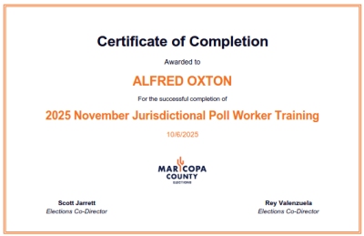 Poll Worker Training Certificate